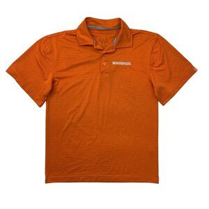 Whataburger Polo Shirt Mens S Orange Striped Employee Crew Member Work Uniform